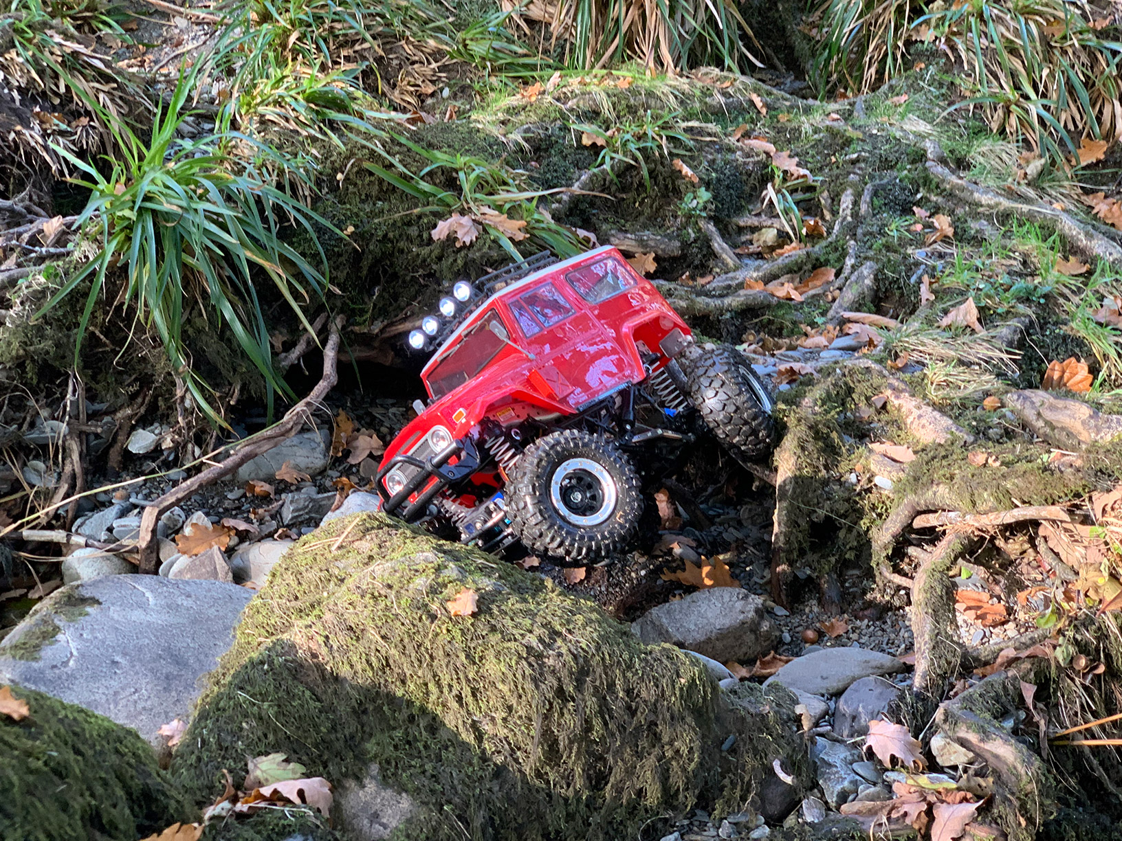 SCX10 III navigating the quarry section of the Orbital RC course